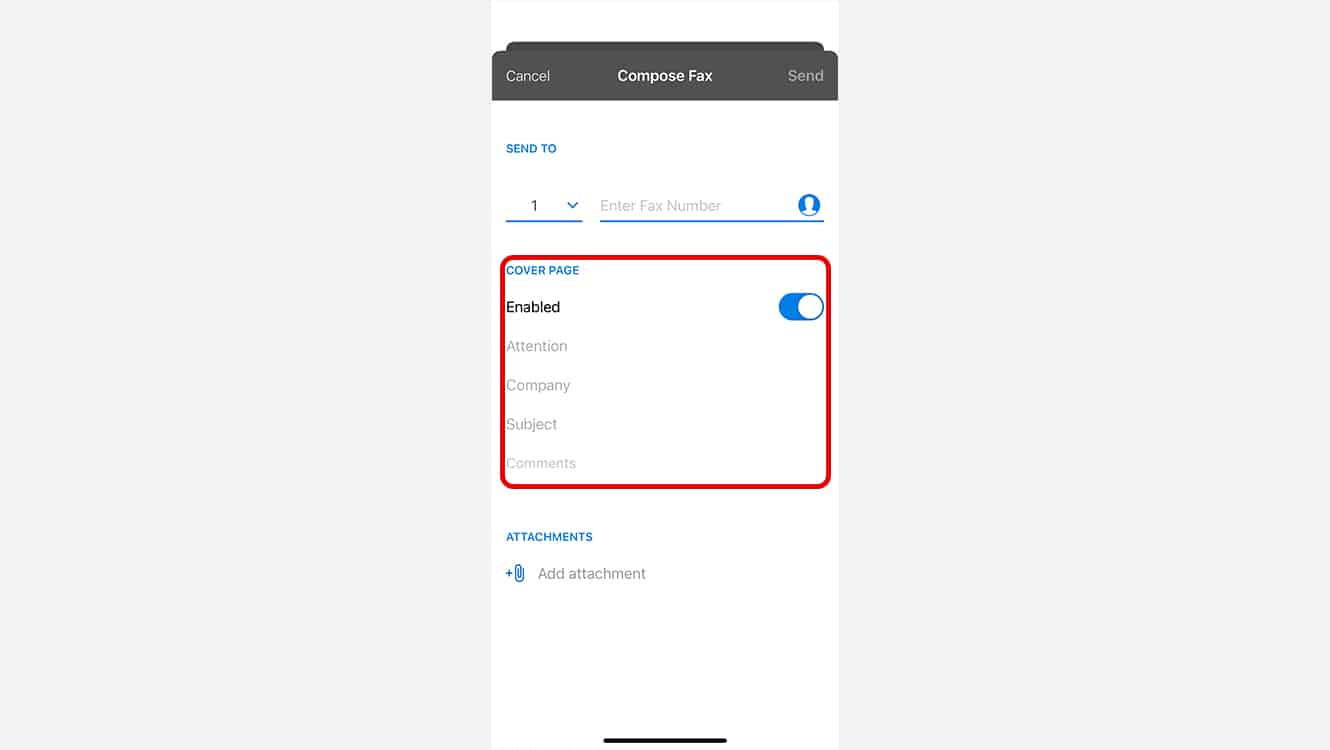 Create a fax cover page with message.