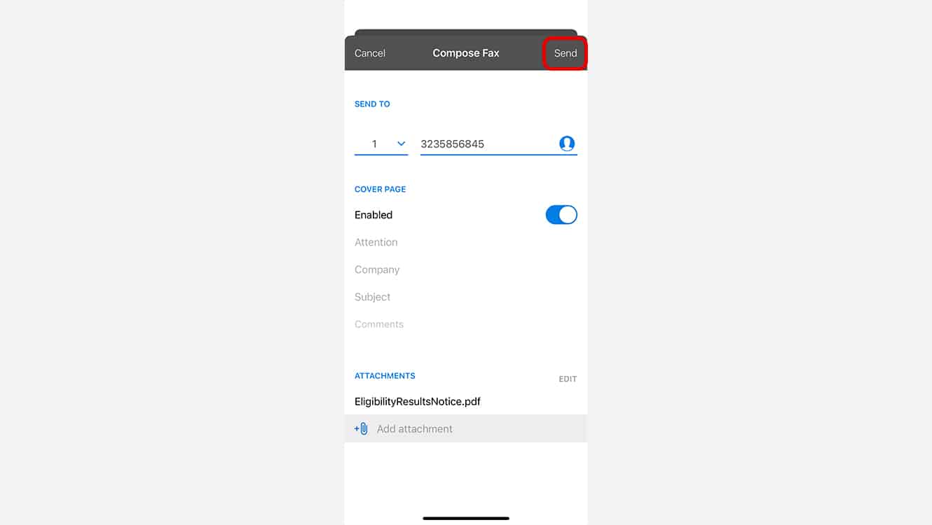 Send a fax from iPhone
